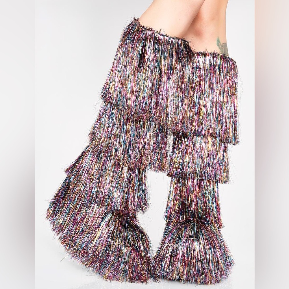Dollskill DISCO Cascading Dreams Tinsel Boots